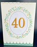 40th Birthday Greeting Card w/Envelope