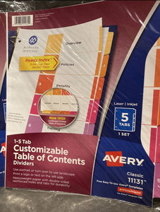 AveryCustomizable Table of Contents Dividers, Heavyweight Paper, 8.5i...