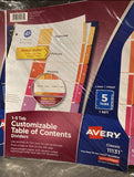 AveryCustomizable Table of Contents Dividers, Heavyweight Paper, 8.5i...