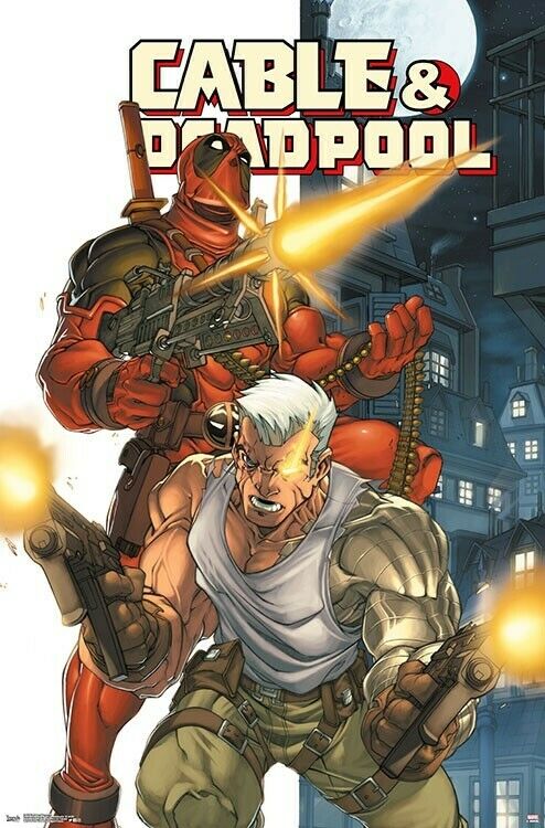 Marvel Comics Deadpool and Cable Wall Poster 22.375”x34” Trends Brand NEW