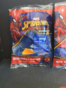 6-pack Marvel Ultimate Spider-Man 12" Assorted Color Balloons NEW