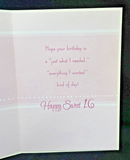 Sweet Sixteen Greeting Card w/Envelope