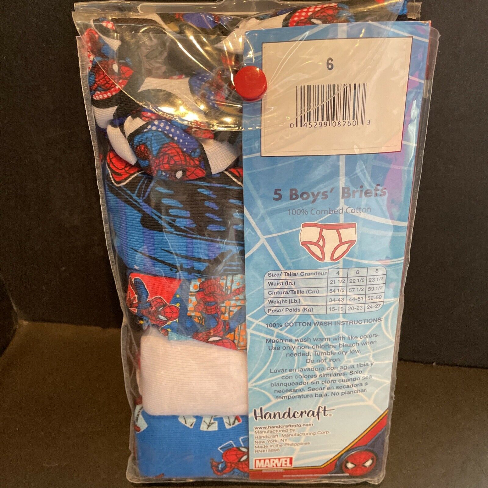 Spider-Man Boys Briefs 4 Pack - Blue - Size 6-8