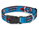 Dog Collar Seat Belt Licensed Marvel Comics Captain America WCA015 15"-26" Large