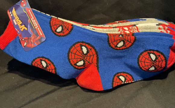 Spiderman Kids Crew Socks 6 pairs Sock Size 9-11