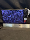 Avenue 9 Purple Glitter Zipper Pouch with Blk Glitter Lipstick Charm