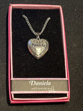 Heart Picture Locket With Love Necklace 16-18" Chain Daniela