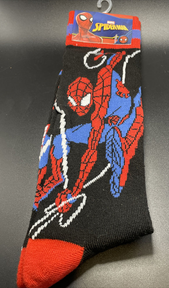 Marvel Spiderman Web Action Mens Socks Sz 6-12