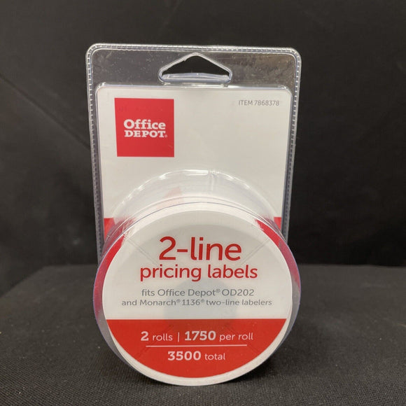 Office Depot 2 Line Pricing Label 2 Rolls 1750 Per Roll 3500 Total