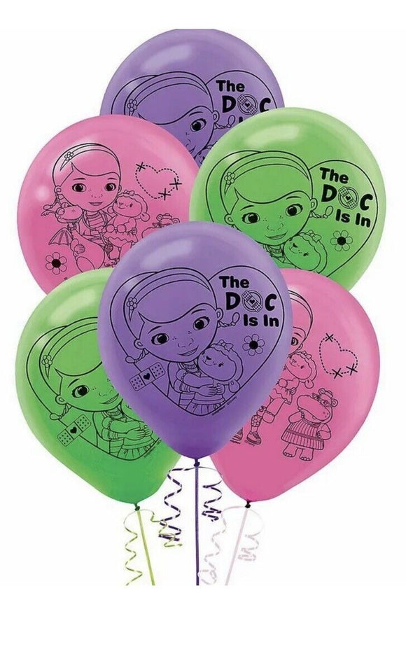 Disney Doc McStuffins Printed Latex Balloons ~ Birthday Party Supplies 6ct.