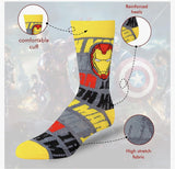 Marvel Iron Man Assorted  6pairs Boys Crew Socks Size M