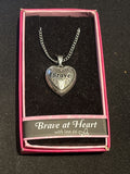 Heart Picture Locket With Love Necklace 16-18" Chain Brave at Heart
