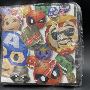 MARVEL EMOJIS LUNCH NAPKINS (16) ~ Birthday Party Supplies Serviettes Dinner