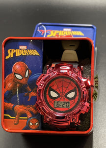 Marvel Spiderman Face Light Up  LCD Kids Watch W/ Decorated Band