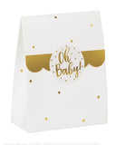 Oh Baby White & Gold Favor Bags 8ct