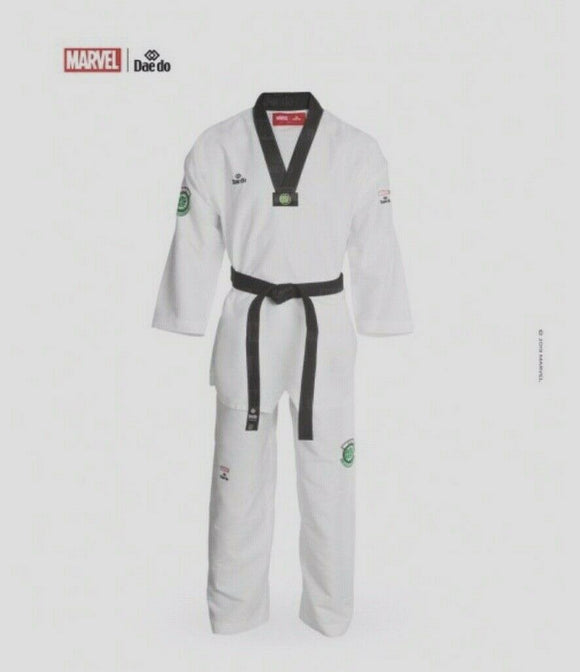 Marvel Dao Do Hulk Black Collar Taekwondo Dobok Size 6 NEW