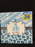 Sweet Safari Boy Jungle Animal Blue Baby Shower Party Paper Luncheon Napkins