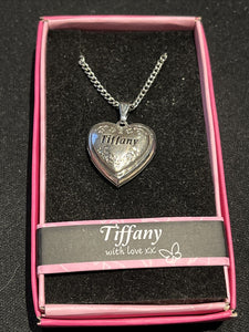 Heart Picture Locket With Love Necklace 16-18" Chain Tiffany