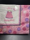 Shower with Love Girl Chevron Polka Dot Baby Shower Party Paper Luncheon Napkins