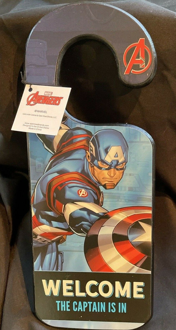 Open Road Brands Avengers Captain America Lenticular Door Message, Double Sided