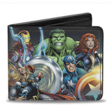 Buckle Down Avengers Universe Group Pose Mens Bifold Wallet