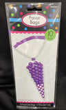 Amscan Cone Shaped Plastic Party Goodie Bags -Pack Of 10 W/Twist Ties Purple