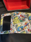 Marvel Comics Mens Leather 2 Fold Card Case w/Magnetic Closure In collectors Tin