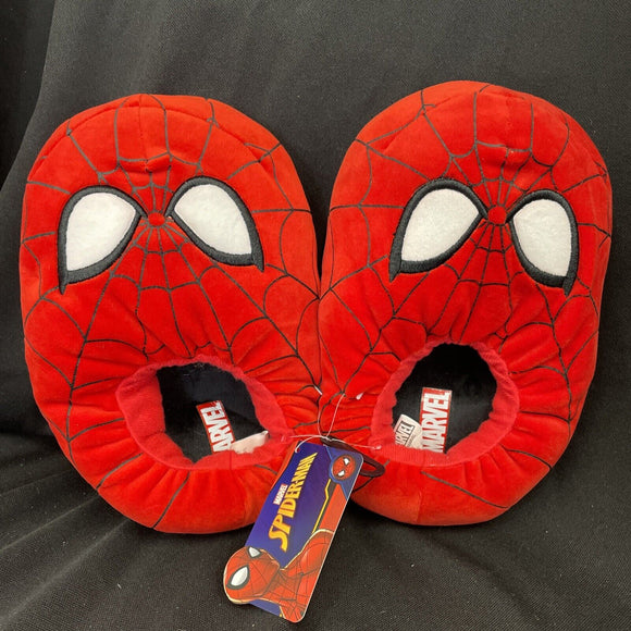 Marvel Spiderman Youth Web Plush No Slip Foam Slippers Size XXL 4/5
