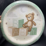 Teddy Bear Baby Shower 9-inch Plates Paper 8 Per Pack Baby Shower Tableware