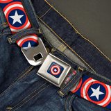 Captain America Shield Repeat Marvel Comics Seatbelt Belt:WCA012