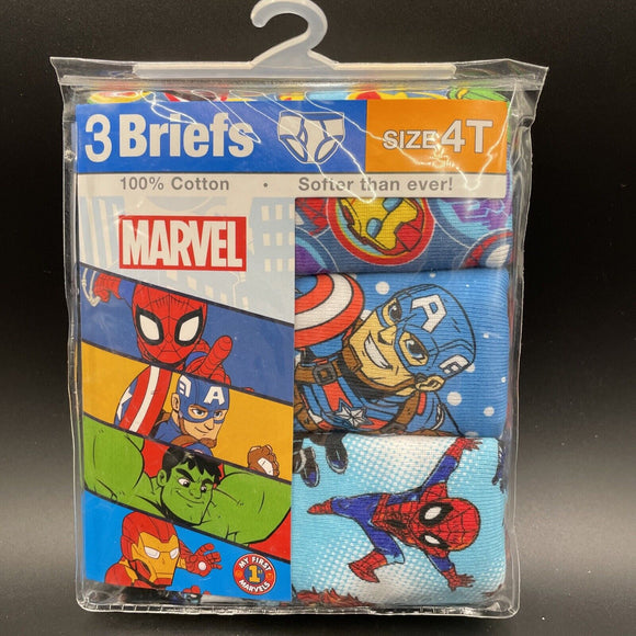 Marvel Super Hero Adventures 4T Boys Briefs 3 Pack 100% Cotton