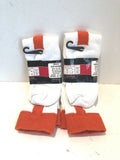 2 Pairs ALLESON ATHLETIC TEAM SOCKS WHITE/ORANGE  SZ 10-13  Baseball NEW