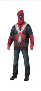 Men's Marvel Universe Anti-Hero Deadpool Full Zip Hoodie Costume Standard Size