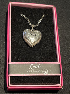 Heart Picture Locket With Love Necklace 16-18" Chain Leah