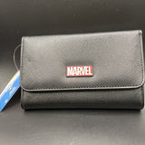 Buckle Down Fold over Women’s Marvel Brick Metal Emblem Wallet