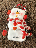 Allison Personalized Snowman Ornament Encore 2004 NEW