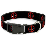 Buckle-Down Deadpool Logo Pet Collar - Small Fits 9"-15" 1" wide NEW