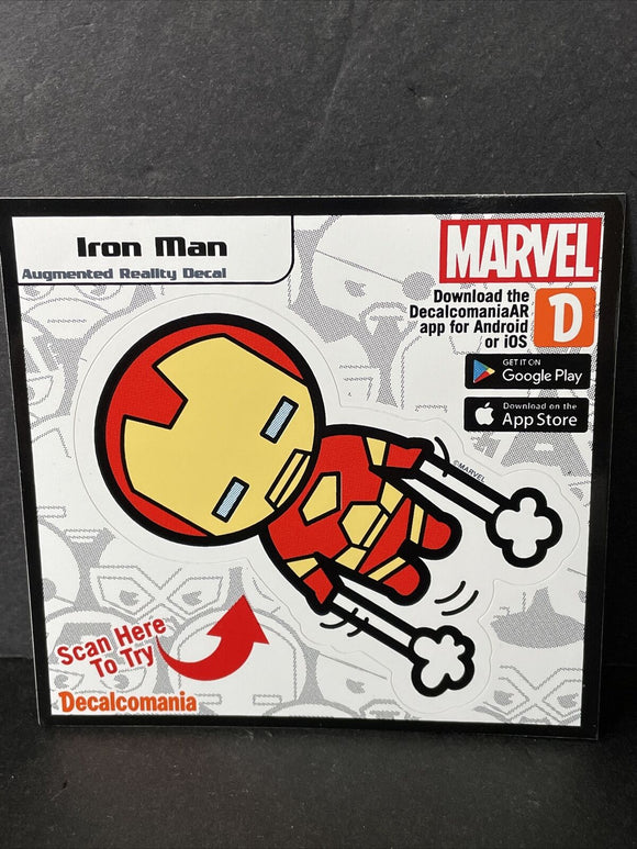 Marvel Iron Man Kawaii Vinyl Augmented Reality Decal Sticker 3” New
