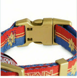 Buckle Down Marvel Captain Marvel Dog Collar Small 9"-14" NEW