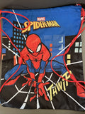 Marvel Spiderman Drawstring Bag 14”x11” Graphics On Both Sides