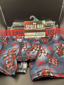 Marvel Spiderman Miles Morales Moisture Wick Sz10 Boys Boxer Briefs 3 Pairs