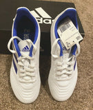 Adidas Predator 19.4 Fxg J White / Royal Blue Soccer Shoes Size 4 ( CM8542)