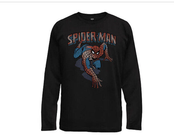 Marvel Spiderman Boys Long Sleeve Graphic Tshirt Crew Neck Size L 14/16
