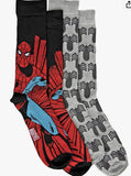 Marvel Spiderman Character & Classic Symbol 2Pairs Novelty Mens Socks Sz 6-12