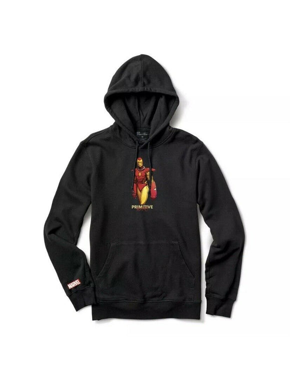 Primitive Skateboard Pullover Hoody Moebius Marvel Iron Man Black