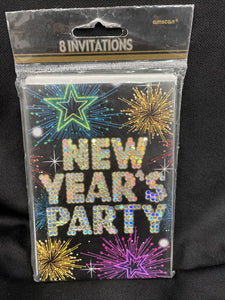 Midnight Marquee Party Invitations New Years Celebrations Holiday Envelopes 8 Ct