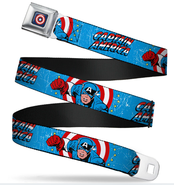 MARVEL COMICS Captain America Shield Seatbelt Belt w/Action Pose- WCA015 24