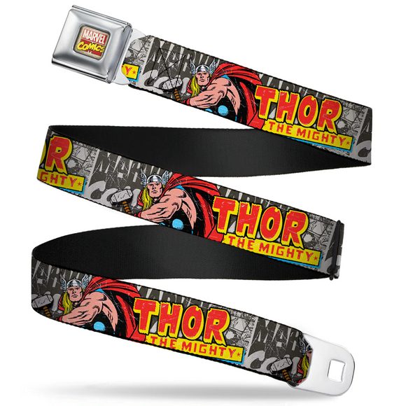 Marvel Comics Logo Seatbelt Belt - THOR THE MIGHTY Action Pose WTH017 24