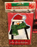 Happy Penguin Christmas Party Invitation 20 pack Holiday Winter NEW