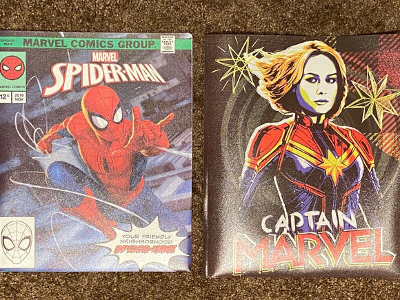 2 Marvel  3 Prog Poly Folders Captain Marvel and Spider-Man NEW